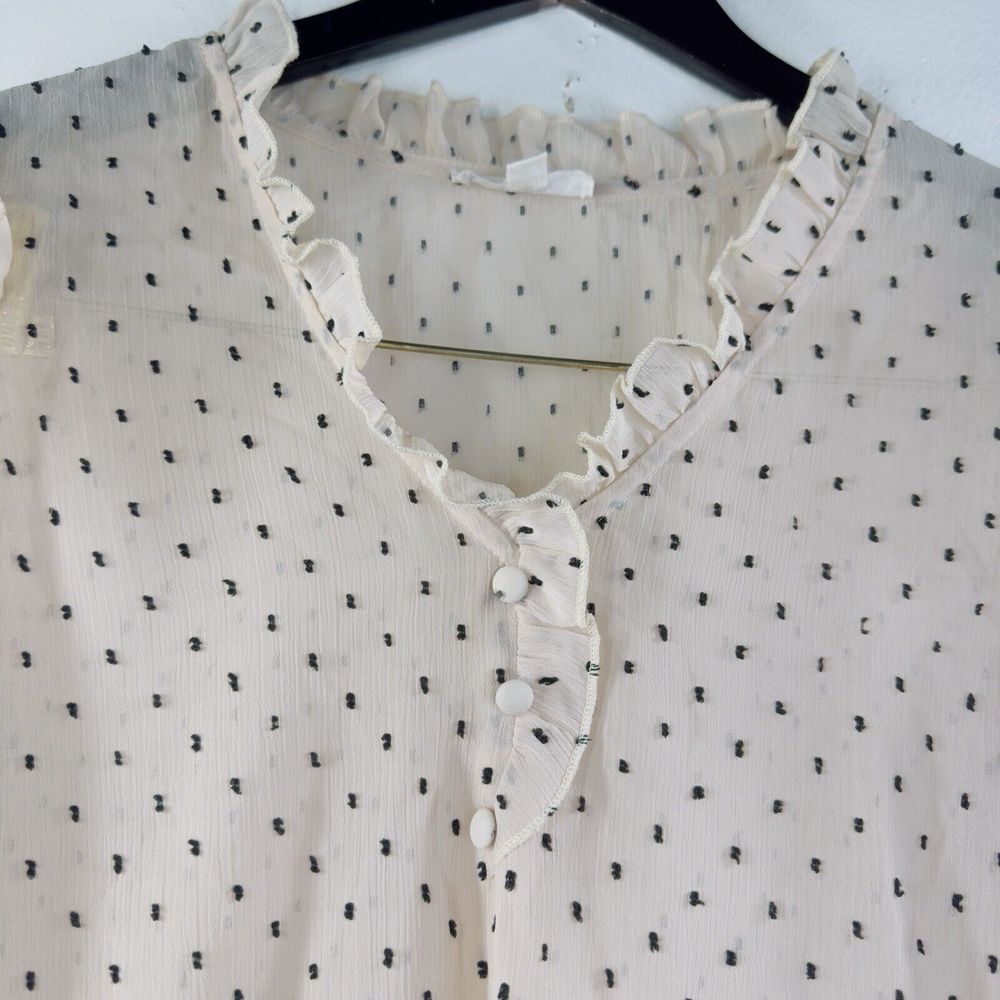 Mine Womens Top Size‎ S  Ruffle Long Sleeve Sheer - Picture 5 of 8